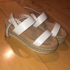 White platform sandals